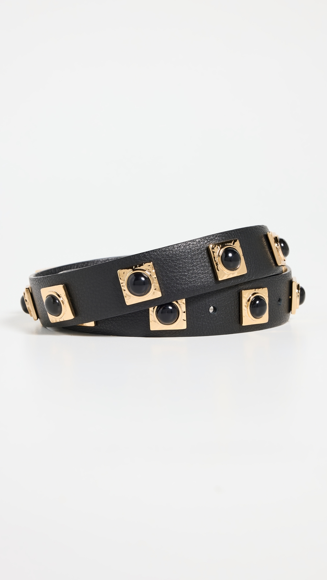 No. 2 Black Studded Belt Black/Gold