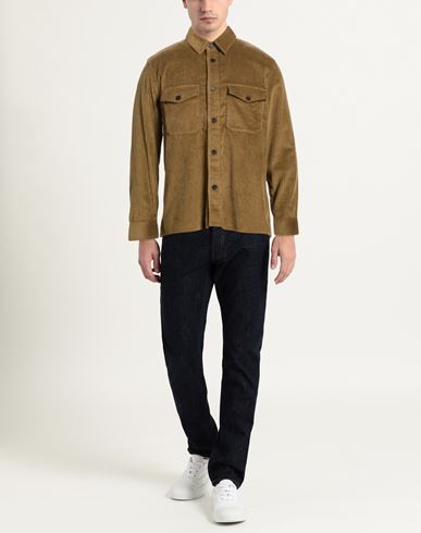 Man Shirt Camel Size L Cotton