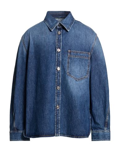 Man Denim outerwear Blue Size M Cotton