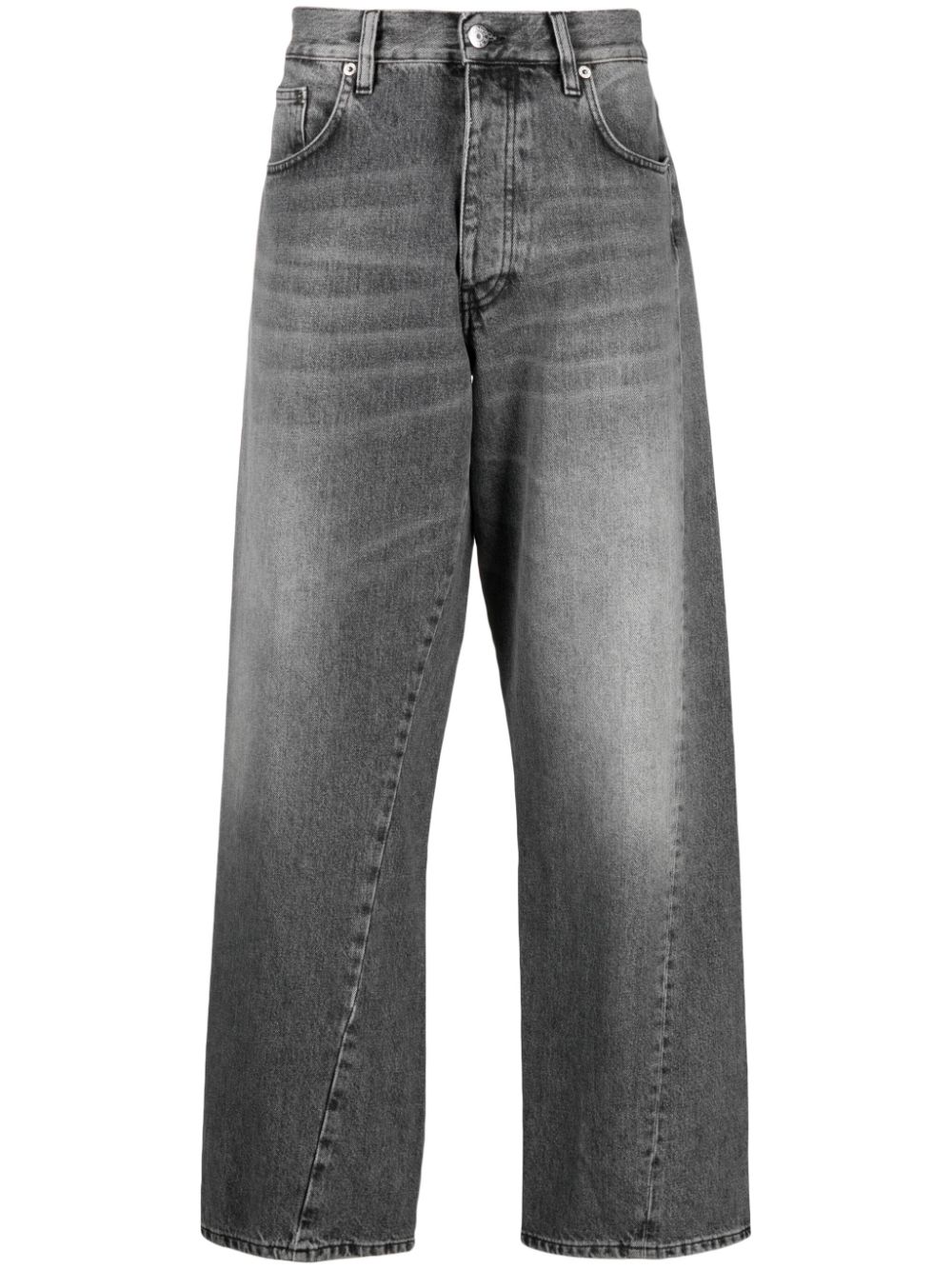 Straight-leg cotton jeans - Grey