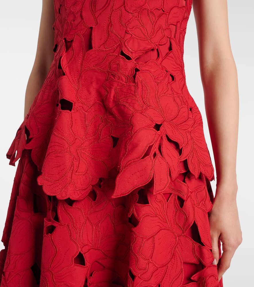 Audrey peplum lace midi dress
