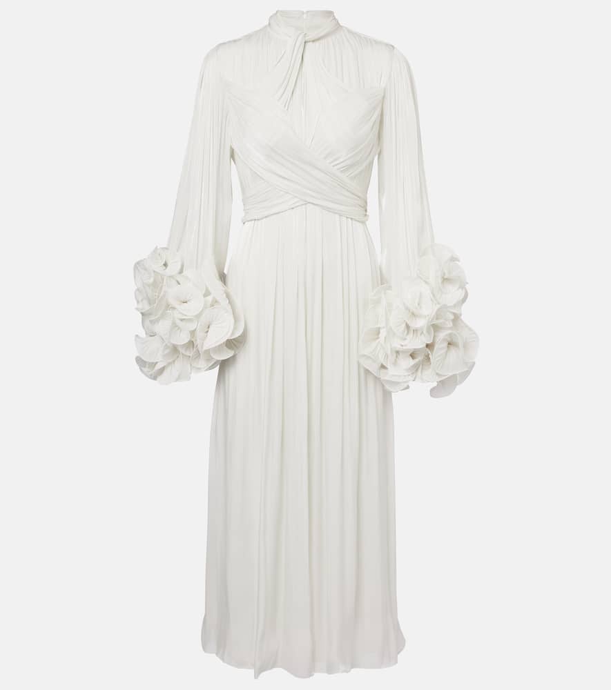 Ruffled pleated gown