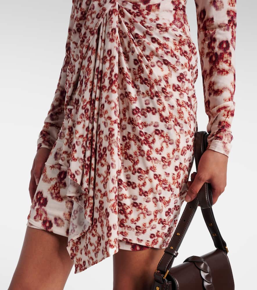 Georgia draped printed minidress