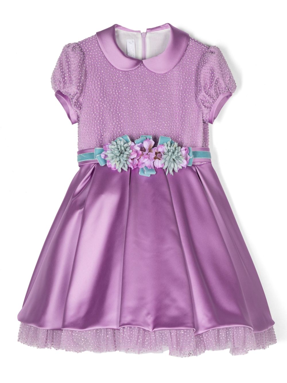 Floral-belt dress - Purple