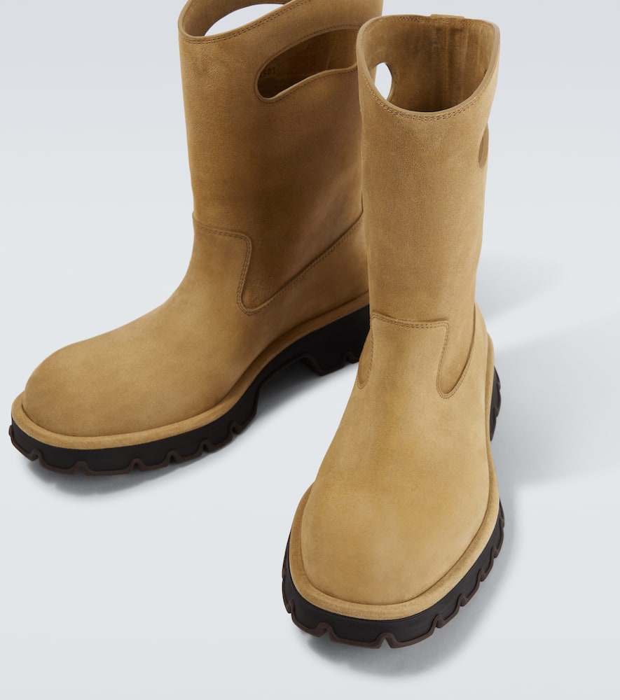 Bobby cutout suede mid-calf boots