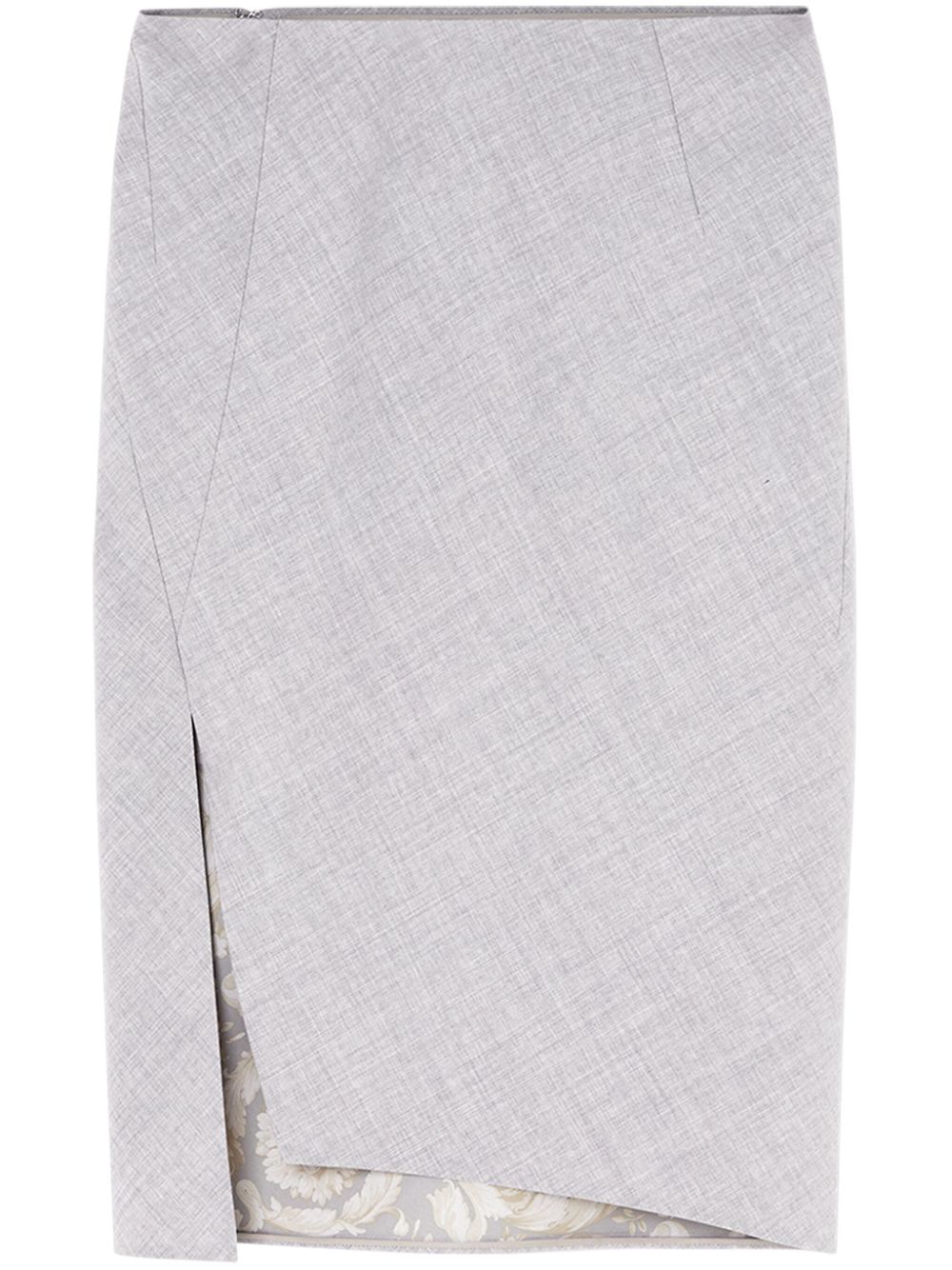 Asymmetric-hem pencil skirt - Grey
