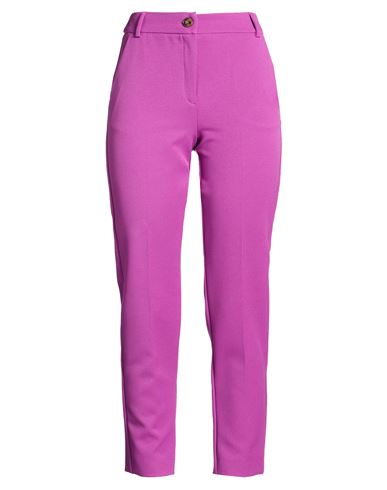 Woman Pants Mauve Size 10 Polyester, Elastane