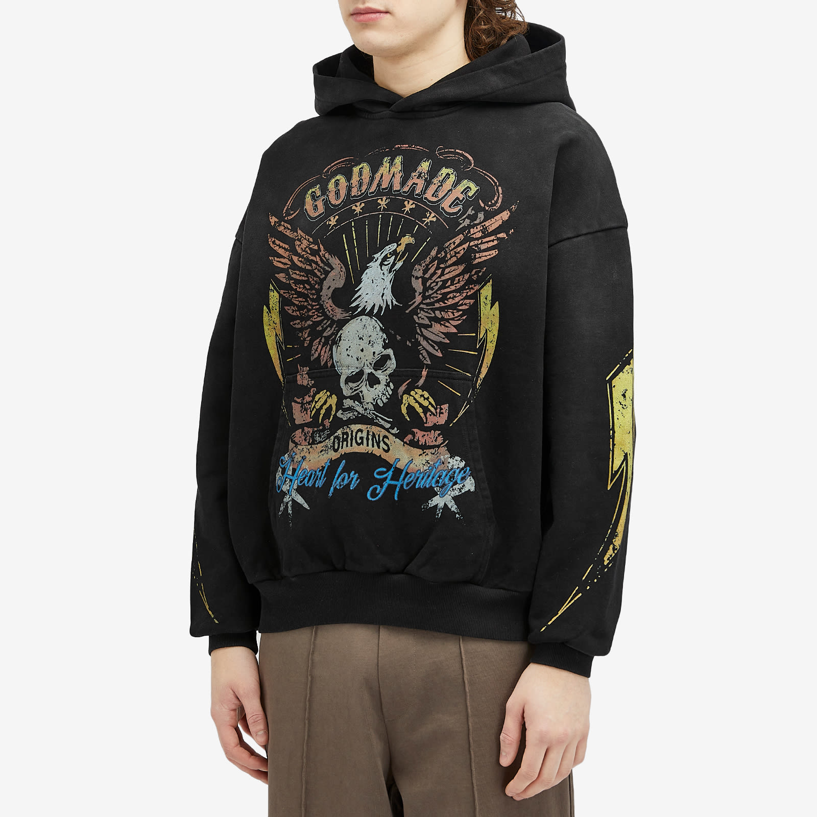 Men's Origins Hoodie in Washed Black