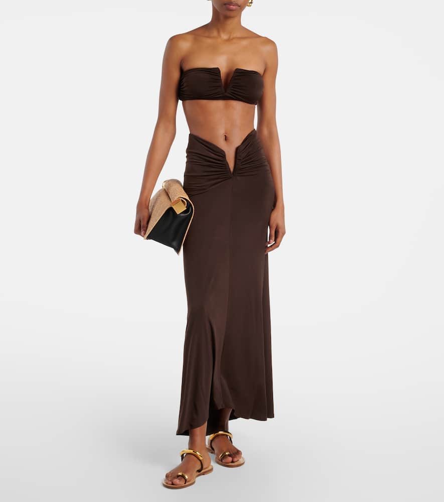 Jade Swim Clara ruched bandeau bikini top