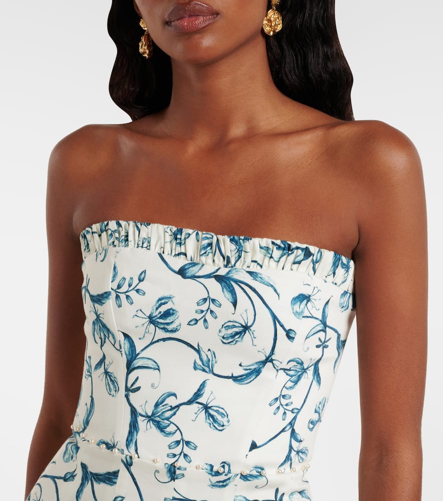 Caudal strapless cotton-blend minidress