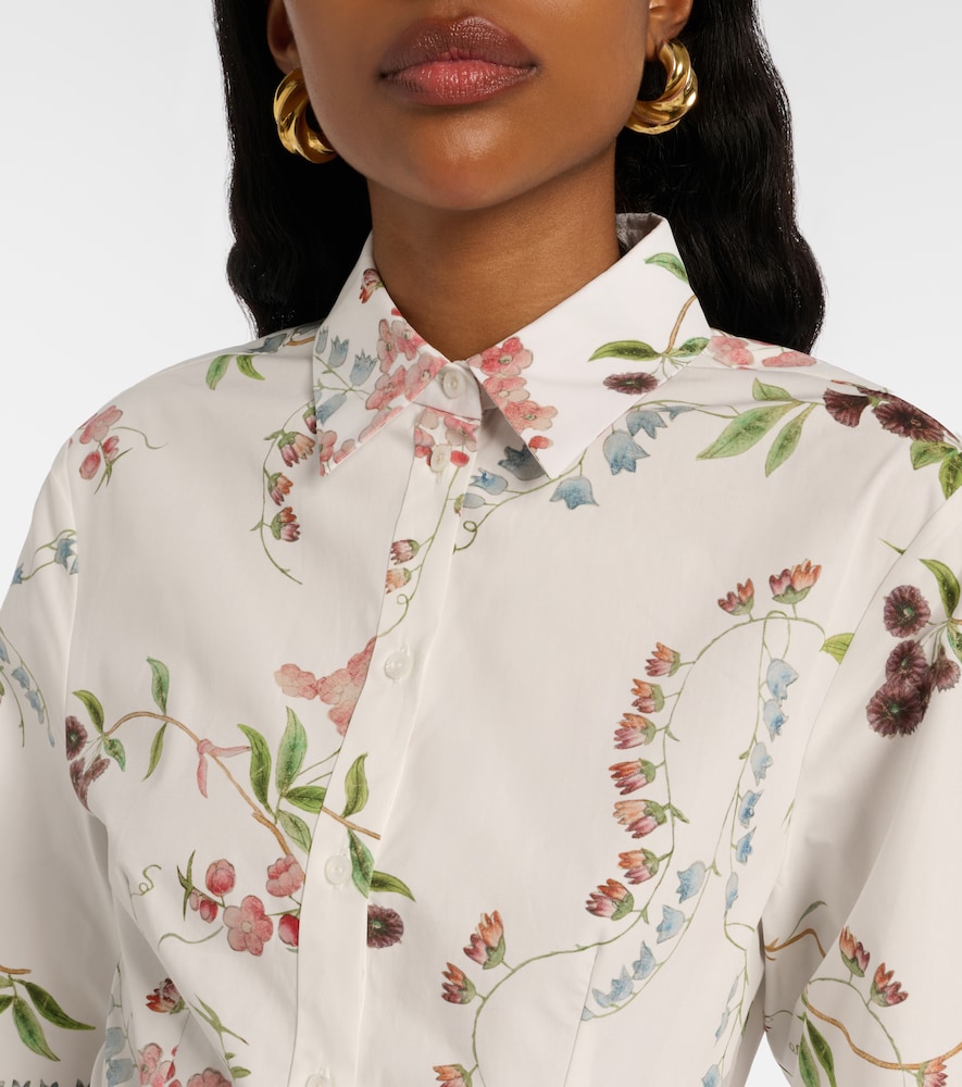 Floral cotton poplin shirt dress