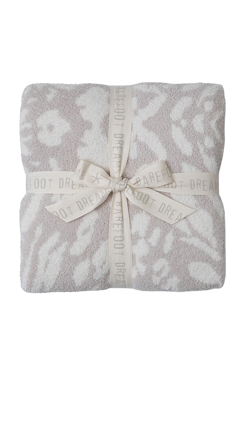 Barefoot Dreams DECKE COZY CHIC FAUNA LEOPARD THROW in Light Grey