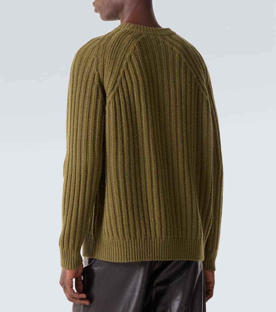 Ribbed-knit wool and cashmere sweater