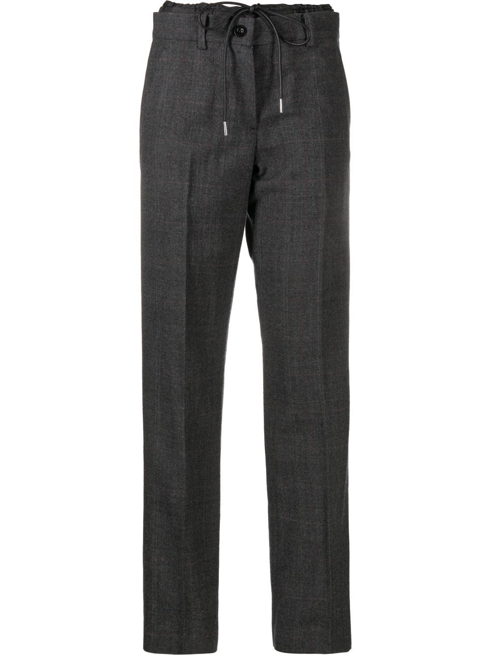Drawstring-fastening straight-leg trousers - Grey