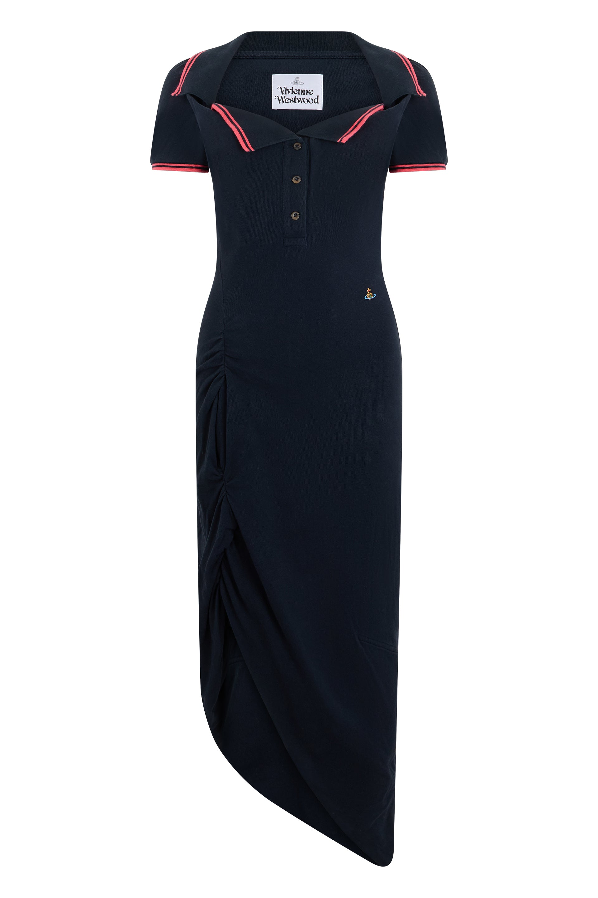 ? Midi Dress in Cotton with Asymmetrical Hem and Fitted Silhouette