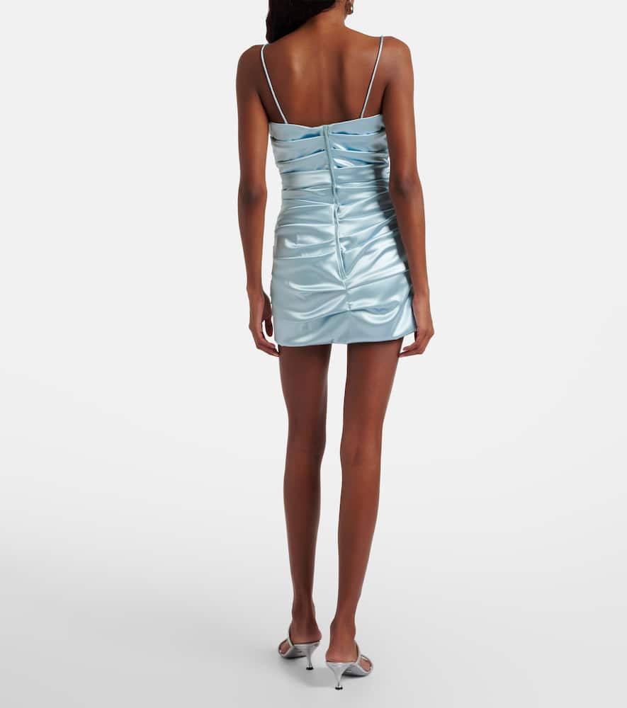 Draped satin minidress