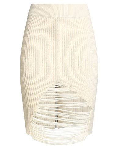 Woman Midi skirt Cream Size M Acrylic, Alpaca wool, Wool
