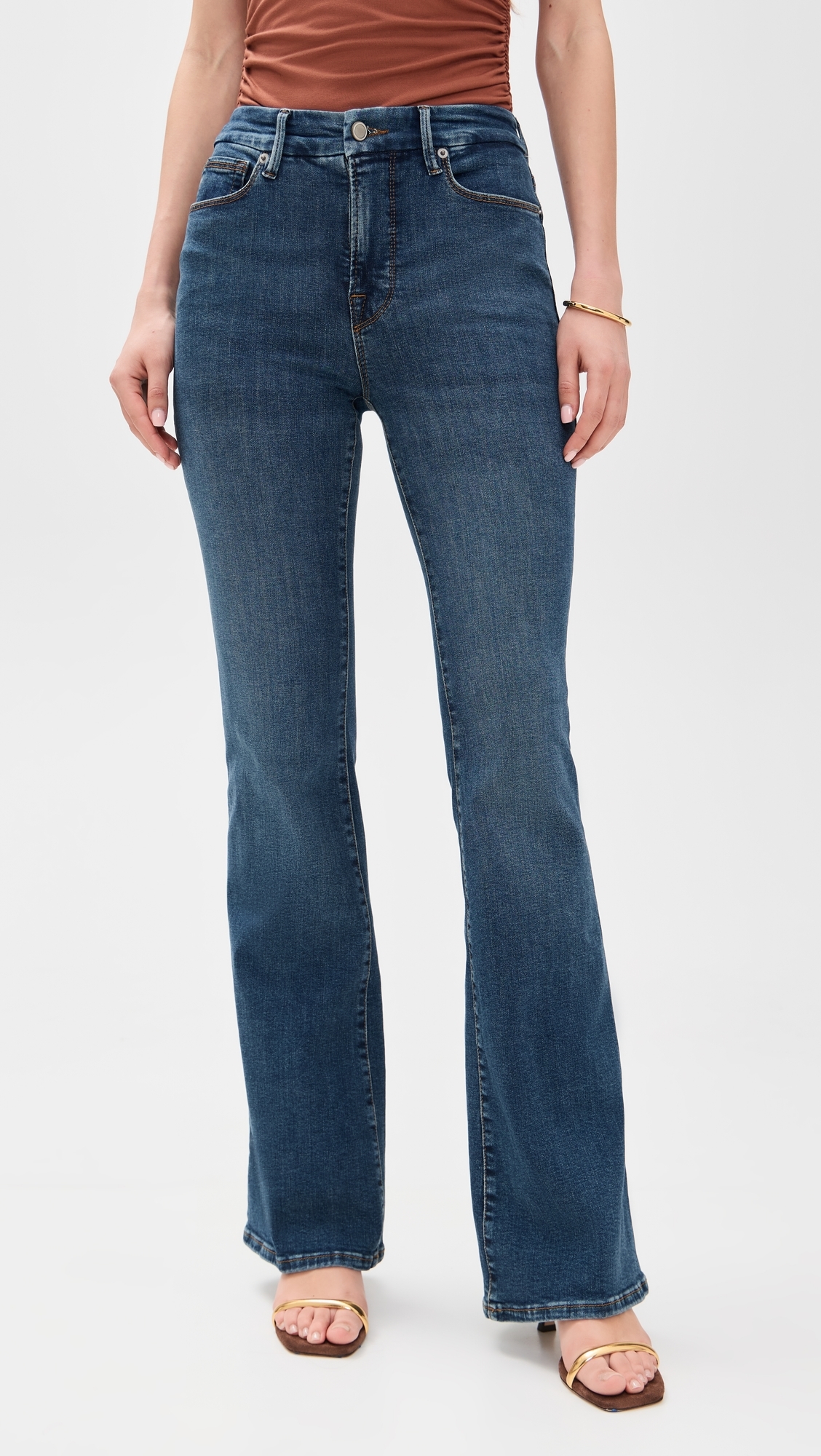 Good American Good Legs Flare Jeans Blue004