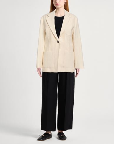 Woman Blazer Ivory Size 2 Cotton, Linen