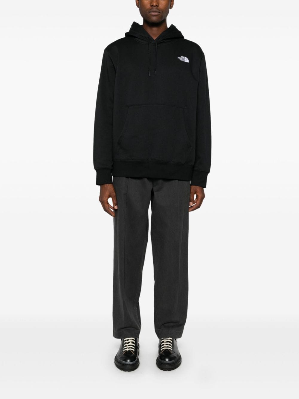 Embroidered-logo hoodie - Black
