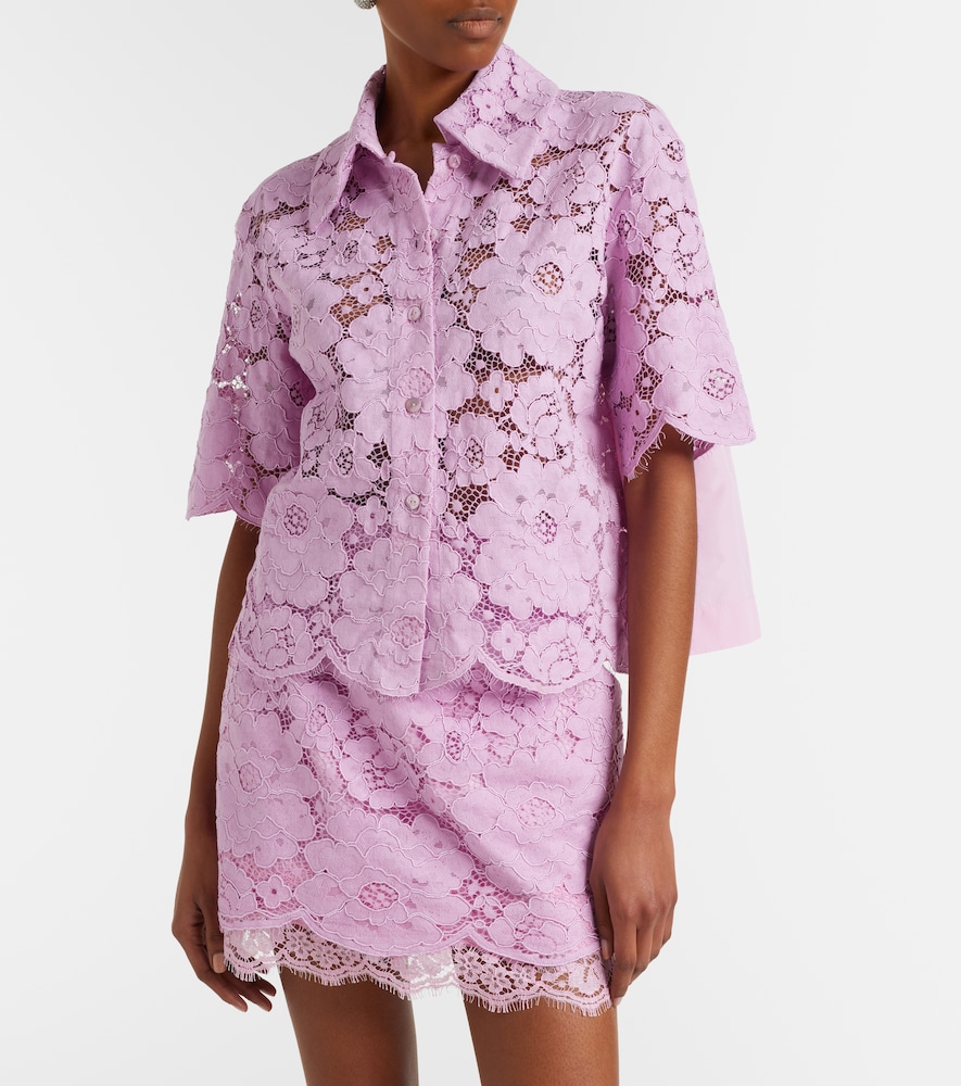 Cotton-blend lace shirt