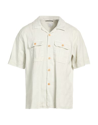 Platinum Man Shirt Light grey Size M Linen, Cotton, Elastane