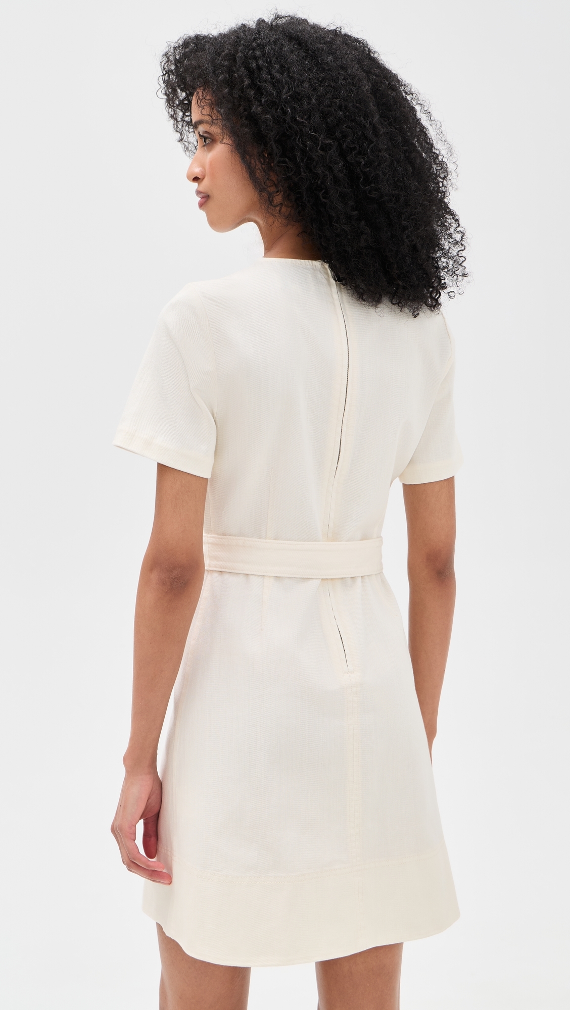 Ella Denim Mini Dress Chalk