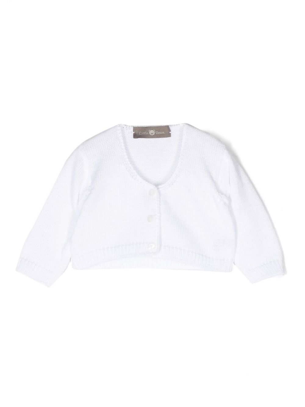 V-neck cotton cardigan - White