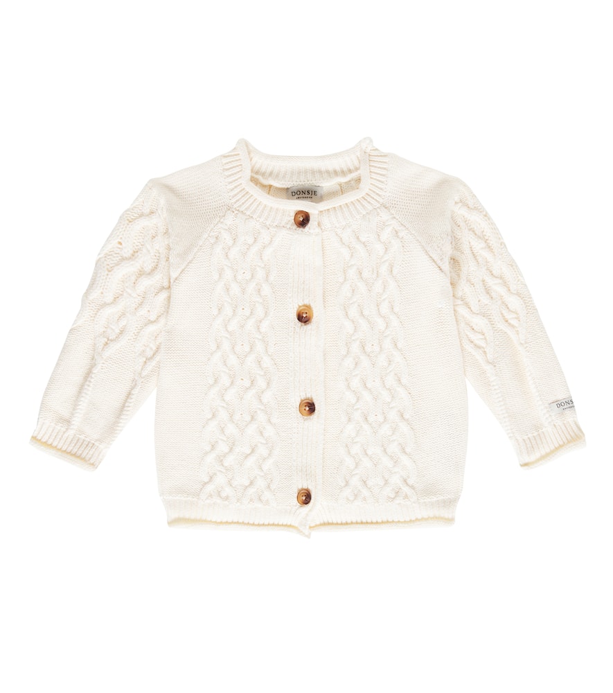 Donsje Baby Cleo cable-knit cotton cardigan