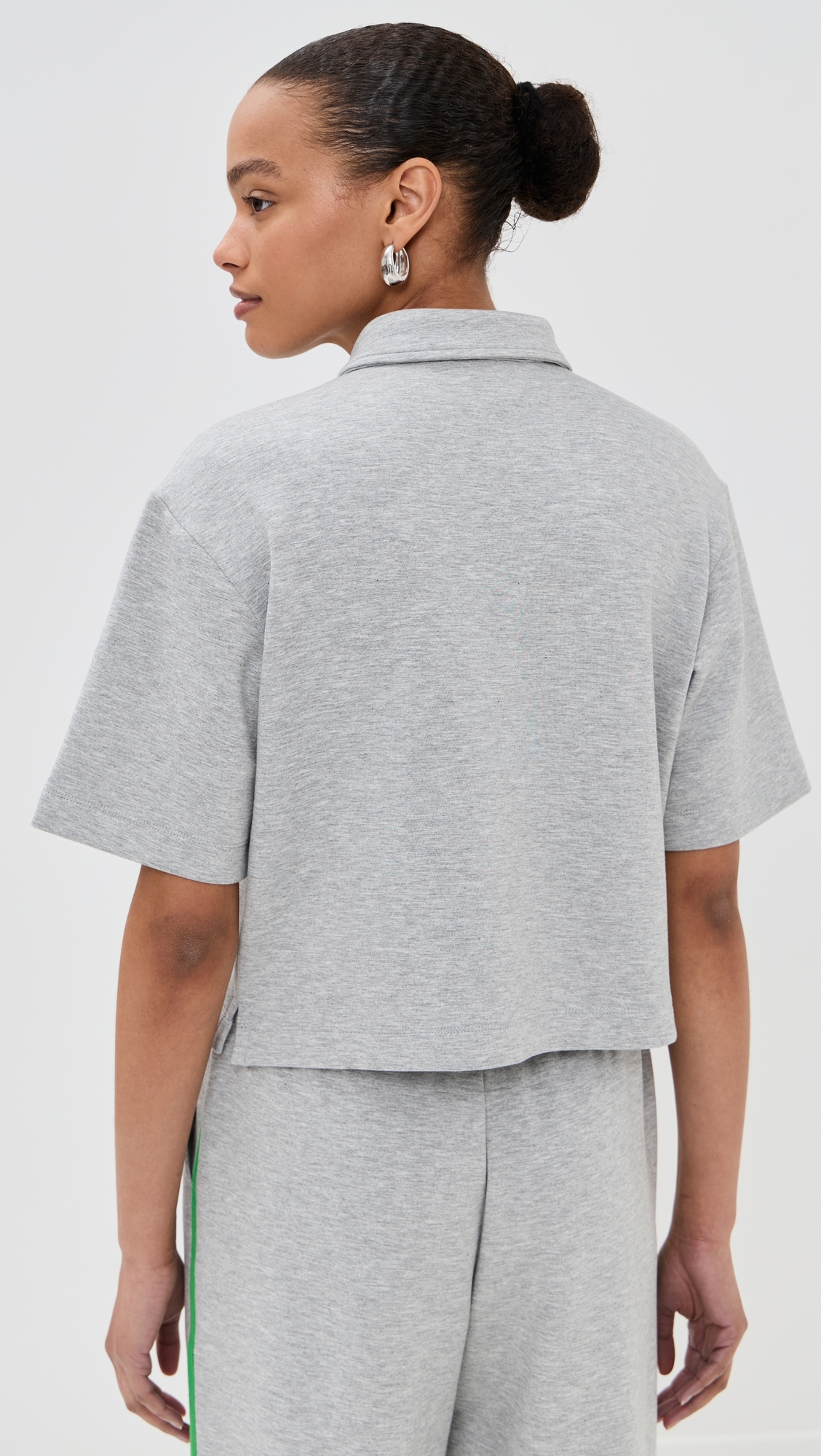 Josephine Polo Top Heather Grey
