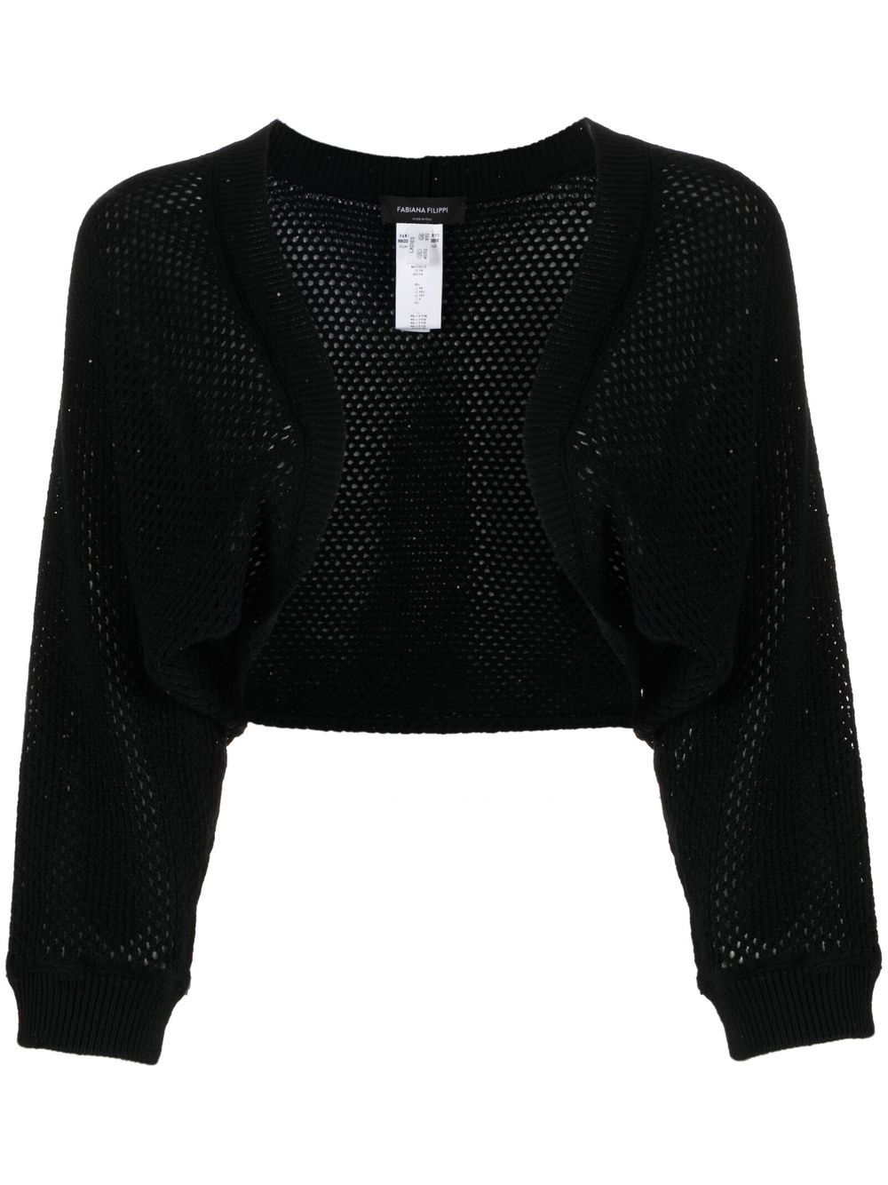 Open-knit cropped cardigan - Green