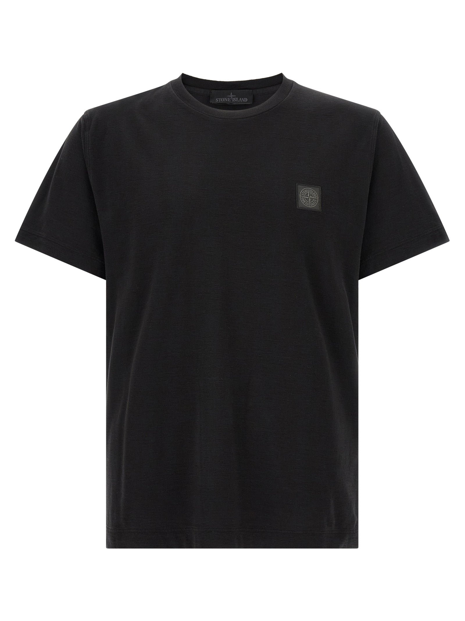 Flamed Cotton T-Shirt — Black