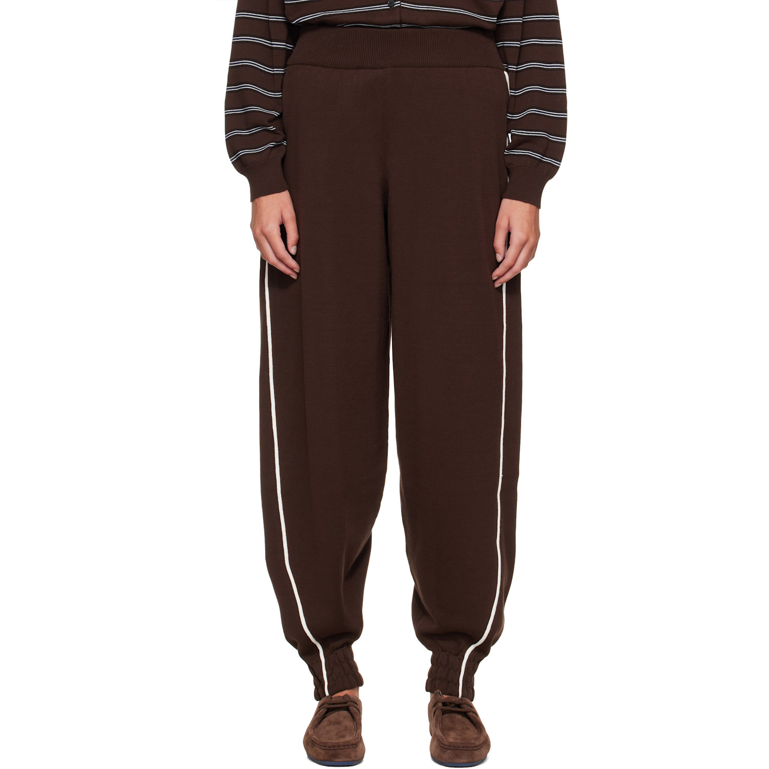 Brown Organic Cotton Sporty Lounge Pants