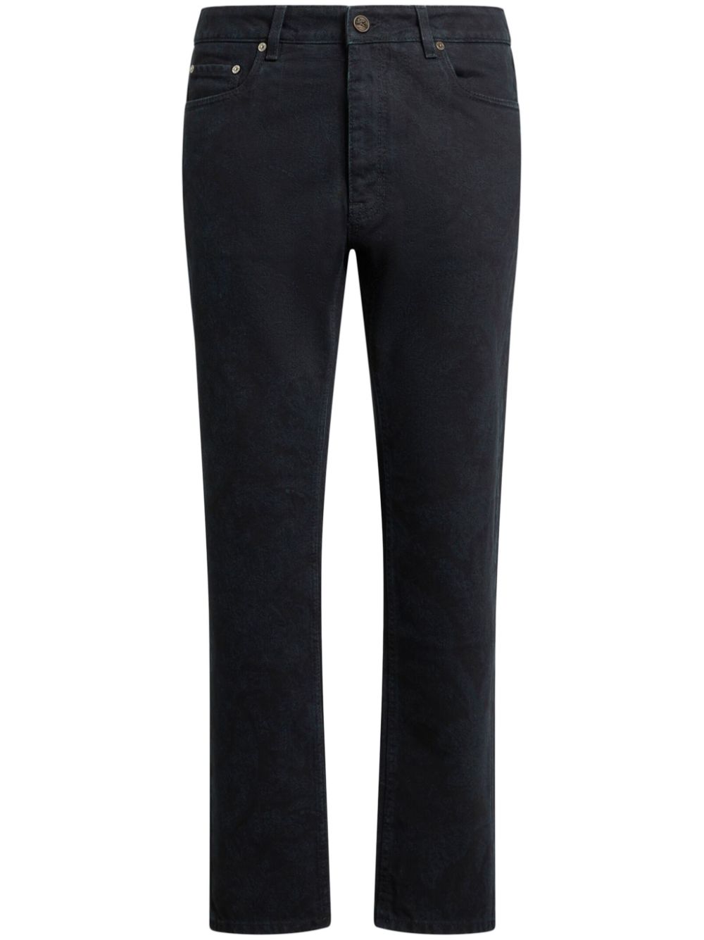 Paisley-pattern slim-fit jeans - Red