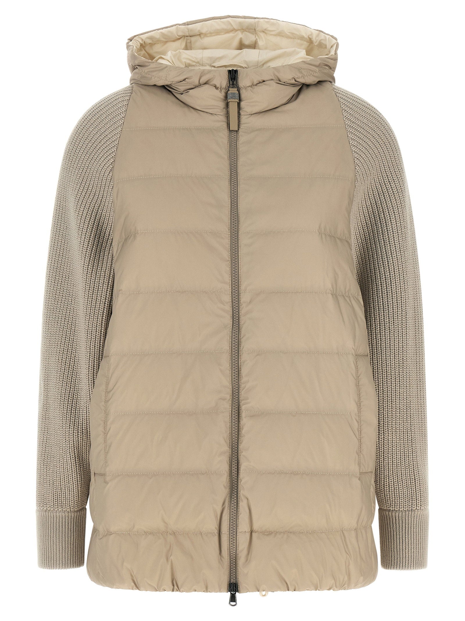 Shiny Zipper Pull Down Jacket
