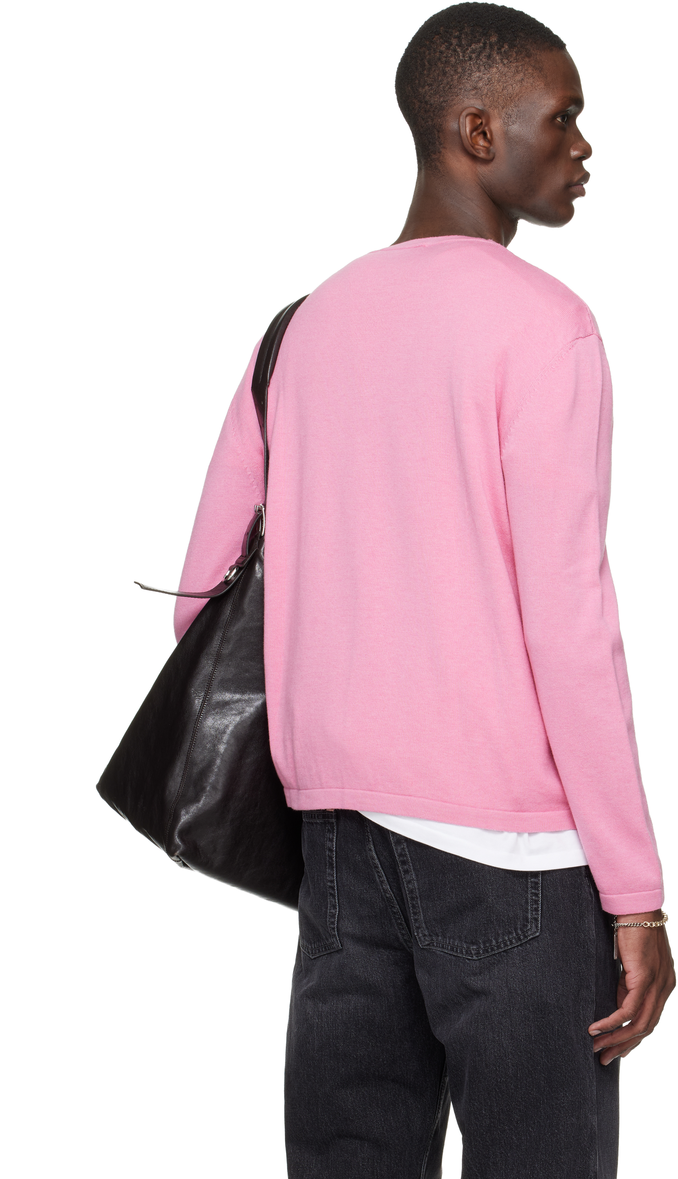 Pink Long Sleeve Crewneck T-shirt