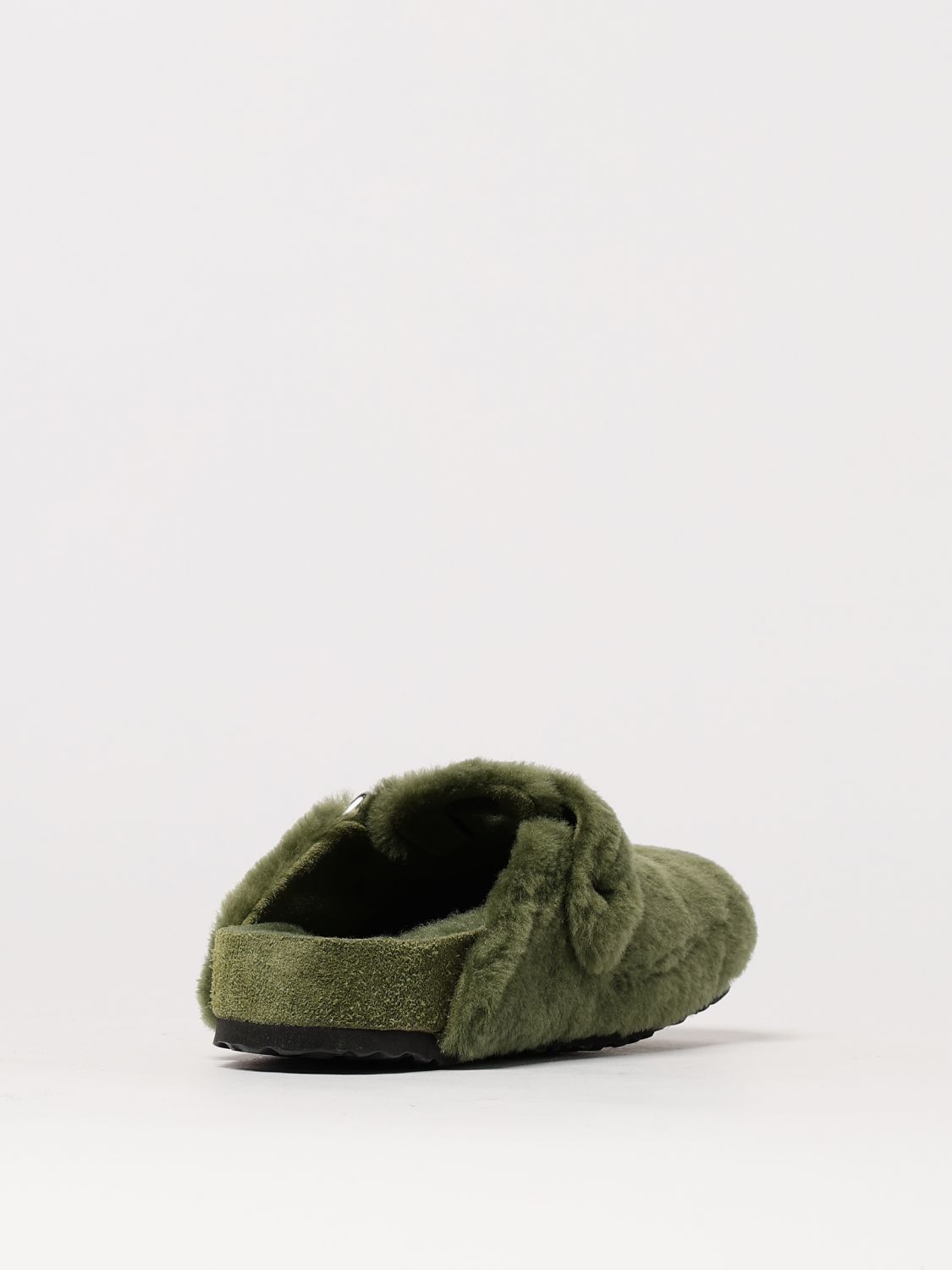 Birkenstock Boston 1774 lammy slippers - Groen