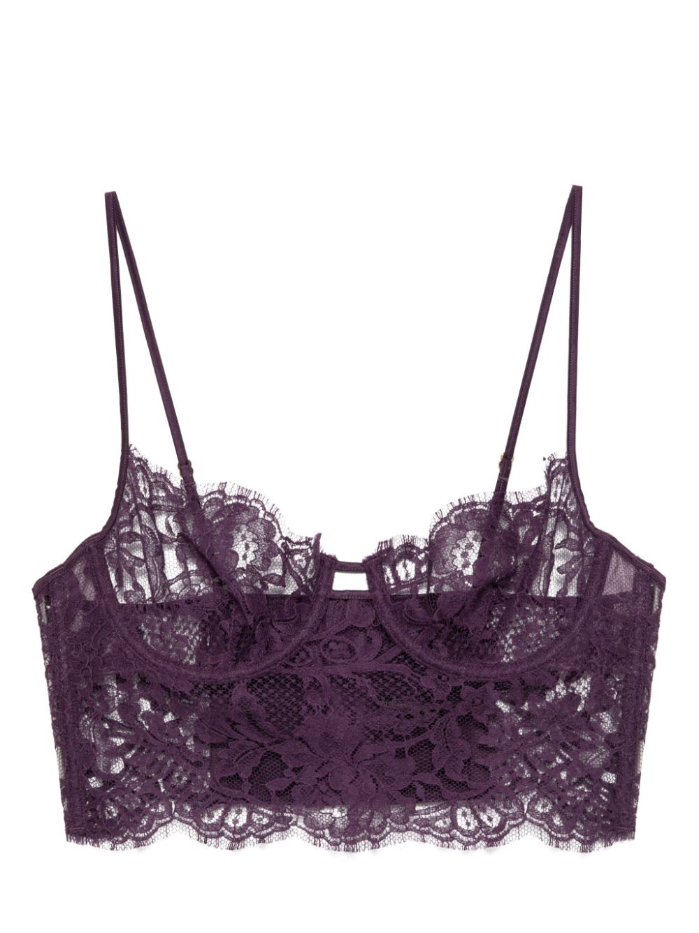 Lace-trim bra - Purple