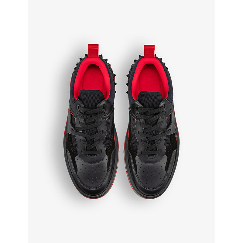 Mens Black Men's Astroloubi Leather Low-top Trainers