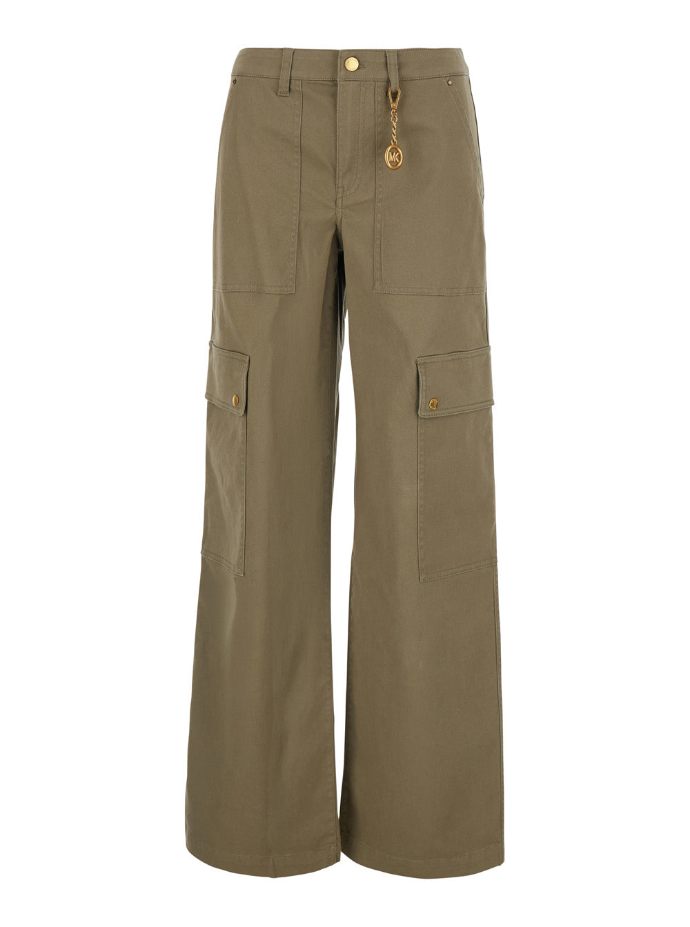 Wide-Leg Cargo Cargo Pants — Green