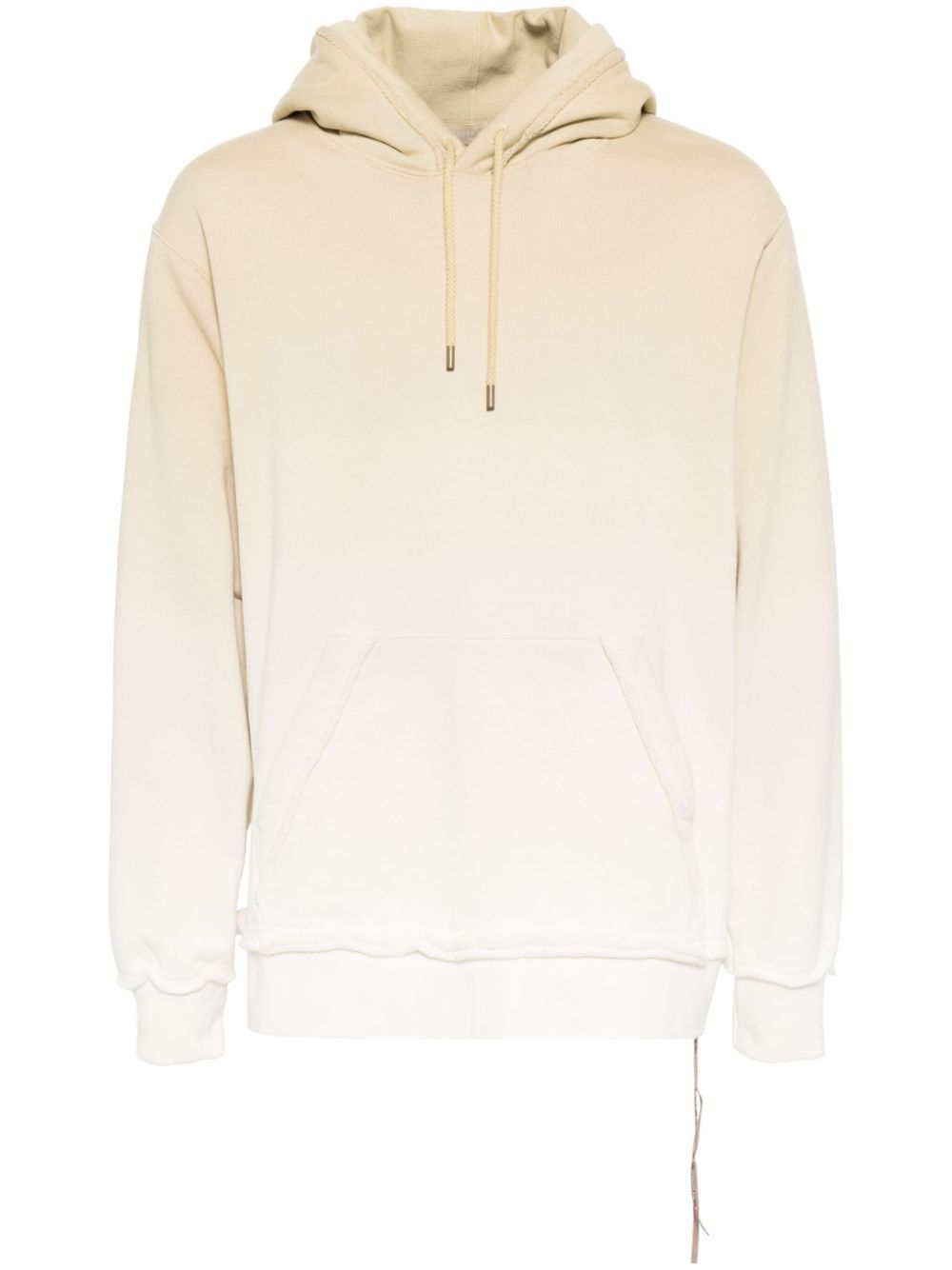 Gradient-effect cotton hoodie - Brown