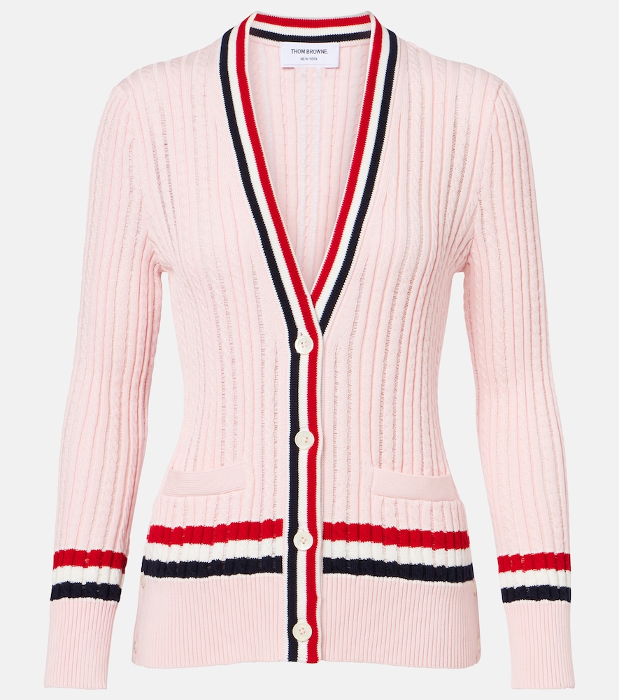 Cable-knit cotton cardigan