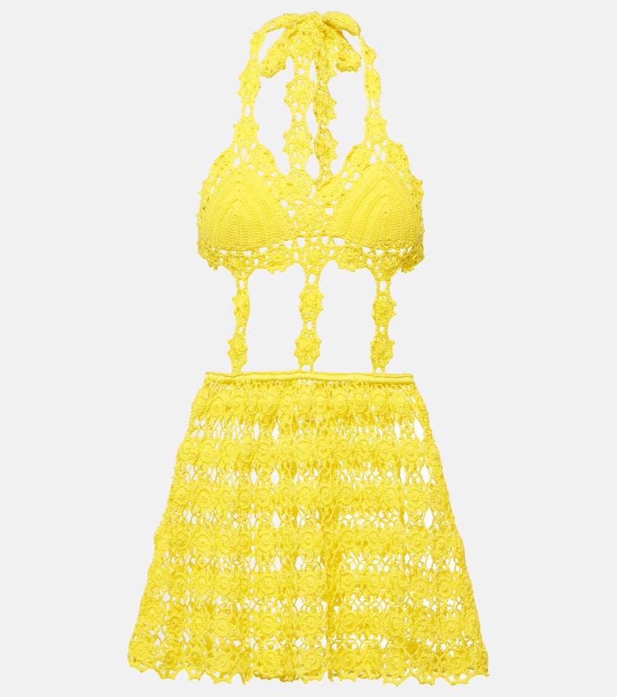 Anna Kosturova Ibiza crochet cotton minidress