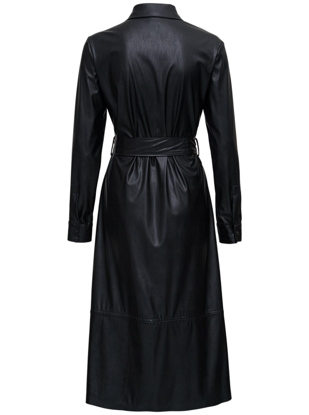 Maris faux-leather belted dress