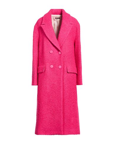 Malìparmi Woman Coat Magenta Size 4 Acrylic, Cotton, Virgin Wool, Polyester, Viscose