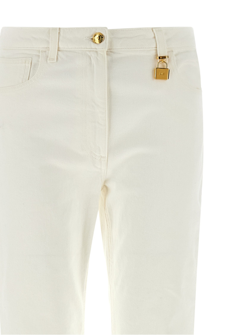 Jewel Padlock Jeans White