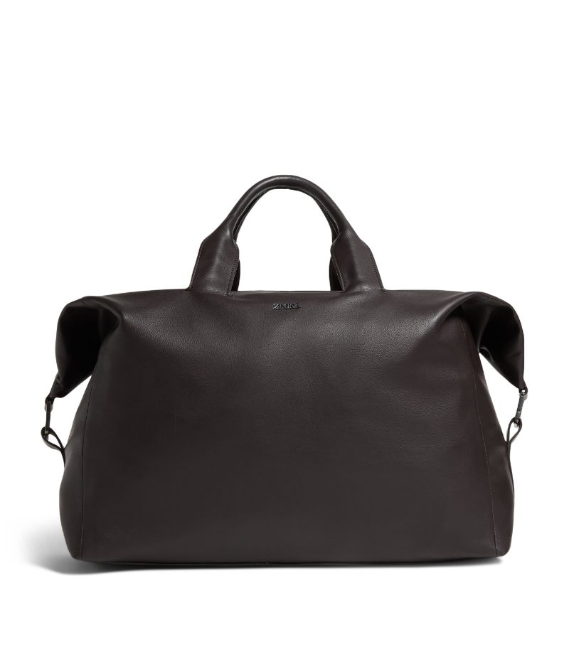Cotton Leather-Trim Raglan Holdall
