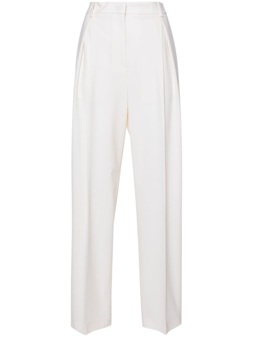Pleated tailored wool trousers - Yellow