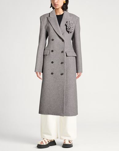 Woman Coat Grey Size 2 Wool, Polyamide