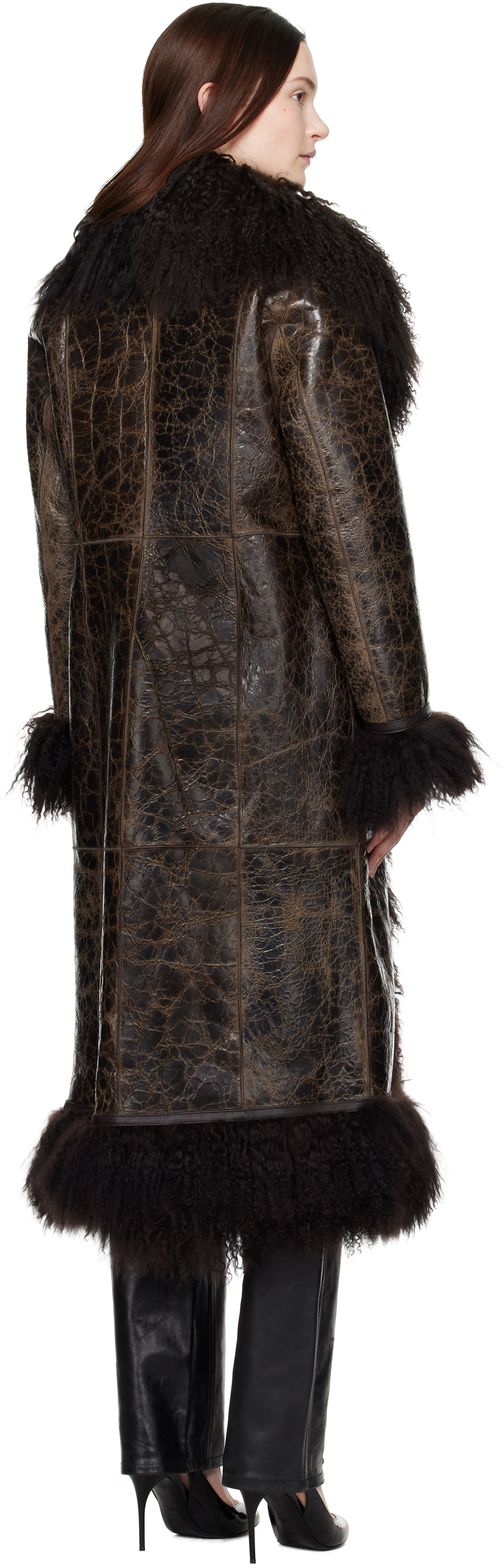 Saks Potts Brown Bonna Shearling Coat